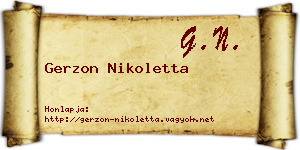 Gerzon Nikoletta névjegykártya