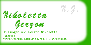 nikoletta gerzon business card